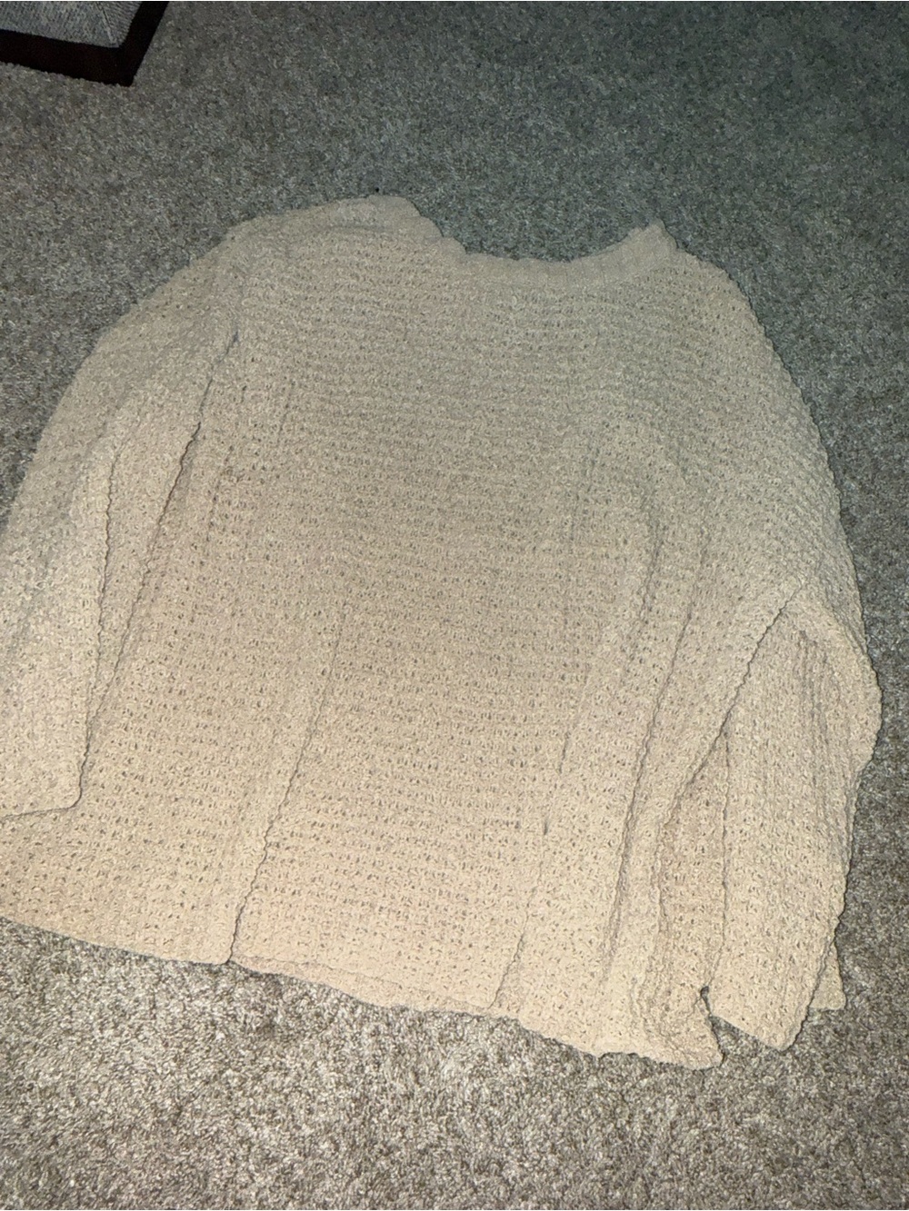 Kori Cream Textured Crewneck Sweater